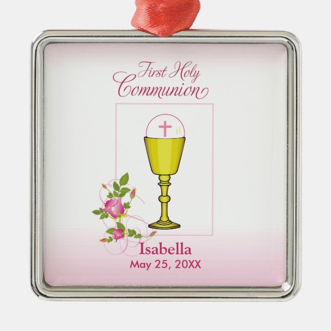Personalisieren Sie den Mädchennamen Rosa erste he Silbernes Ornament (Vorne)