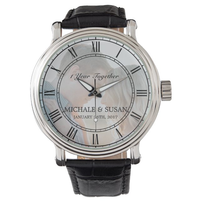 Personalisieren Sie den Mann der Hochzeit (Ihr Fot Armbanduhr (Vorderseite)