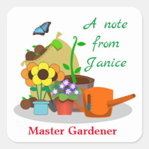 Personalisieren Sie den Master Gardener Promotions Quadratischer Aufkleber