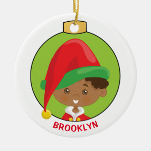 Personalisieren Sie den Multikulturalischen Boy El Keramik Ornament