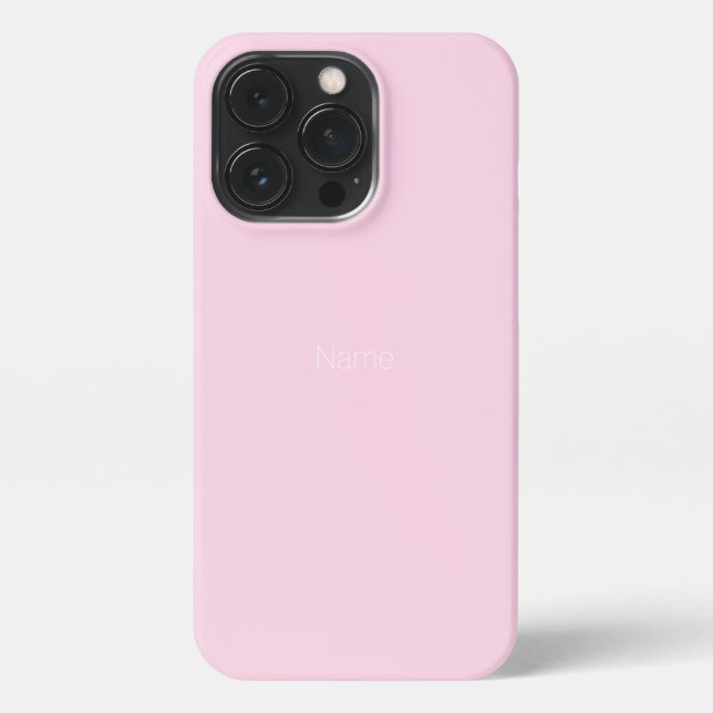Personalisieren Sie den NAME monogramm hellrosa iPhone 13 Pro Hülle (Rückseite)