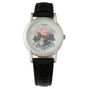 Personalisieren Sie den Namen ästhetische Mädchen  Armbanduhr
