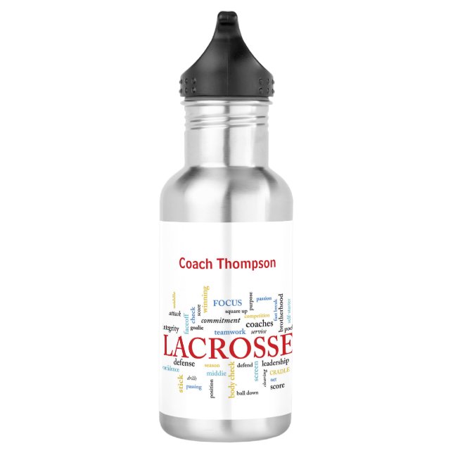Personalisieren Sie den Namen Lacrosse Coach mithi Edelstahlflasche (Rechts)