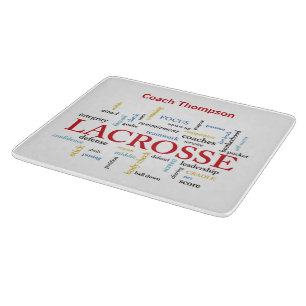 Personalisieren Sie den Namen Lacrosse Coach mithi Schneidebrett