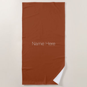 Personalisieren Sie den Namen Monogramm RostZimt Strandtuch