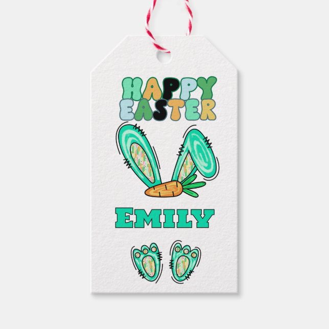 Personalisieren Sie den Namen Niedlich Ostersonne Geschenkanhänger (Vorderseite)