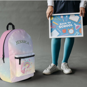 Personalisieren Sie den Namen Niedlich Unicorn, zu Bedruckter Rucksack