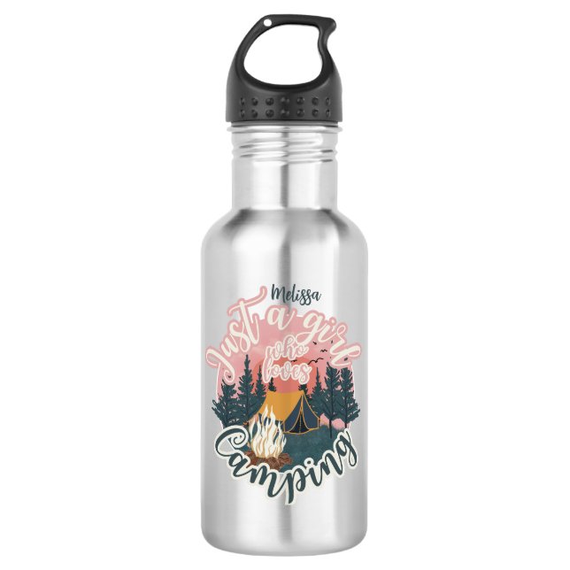 Personalisieren Sie den Namen niedliche ästhetisch Edelstahlflasche (Vorderseite)
