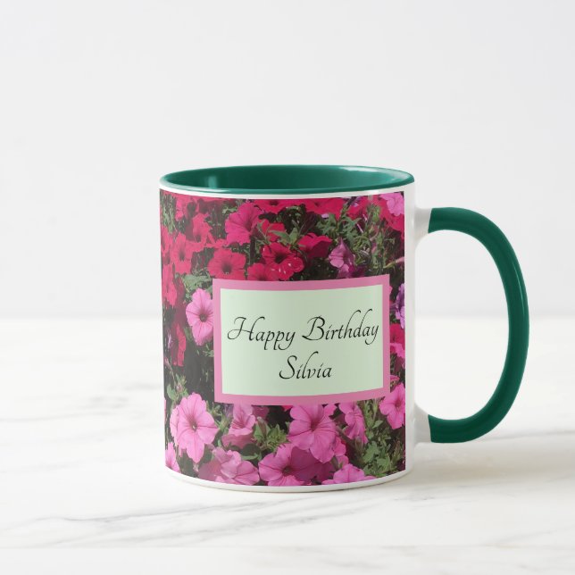 Personalisieren Sie den Namen und den Text Geburts Tasse (Rechts)