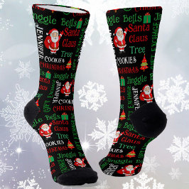 Personalisieren Sie den Namen Weihnachtsbaum Socken