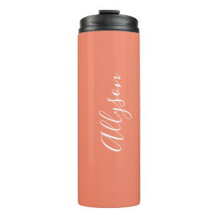 Personalisieren Sie den Namen White Script Vertika Thermosbecher