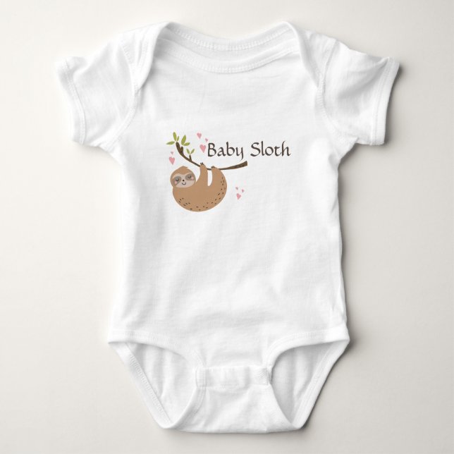 Personalisieren Sie den Niedlichen Baby Sloth Body Baby Strampler (Vorderseite)