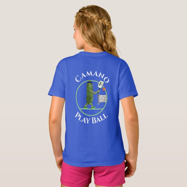 Personalisieren Sie den Pickleball Comic Sports T  T-Shirt (Schwarz voll)