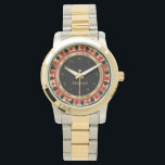 Personalisieren Sie den Poker Player Armbanduhr<br><div class="desc">Las Vegas Poker Chip Styled Watch. ✔ Hinweis: Nicht alle Vorlagenbereiche müssen geändert werden. 📌 Wenn Sie weitere Anpassungen benötigen, klicken Sie bitte auf den Button "Weitere Anpassungen vornehmen" oder "Design anpassen oder bearbeiten" und verwenden Sie unser Design-Tool, um die Größe, den Rotation, die Textfarbe zu ändern, Text hinzuzufügen und...</div>