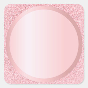 Personalisieren Sie den Rose Gold Glitzer Hinzufüg Quadratischer Aufkleber