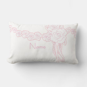 Personalisieren Sie den Single Pink Blume Trim Dec Lendenkissen