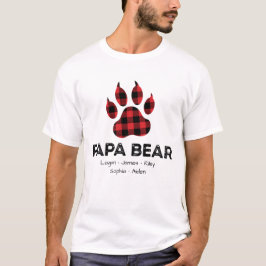 Personalisieren Sie den Tag der Karierten Papa-Bär T-Shirt