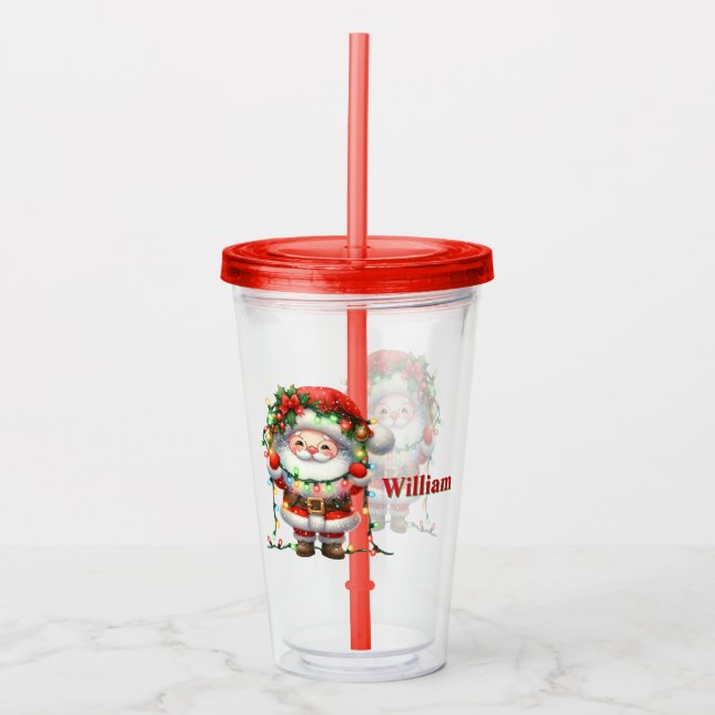 Personalisieren Sie den Weihnachtsmann Acryltrinkbecher (Vorderseite)