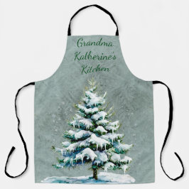 Personalisieren Sie den Winterschneebaum von Oma Schürze