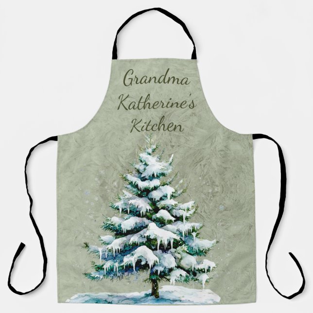 Personalisieren Sie den Winterschneebaum von Oma Schürze (Vorderseite)