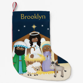 Personalisieren Sie die afrikanische Krippe Kleiner Weihnachtsstrumpf