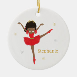 Personalisieren Sie die afroamerikanische Weihnach Keramik Ornament