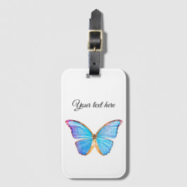 Personalisieren Sie die BLUE BUTTERFLY Gepäckmarke Gepäckanhänger