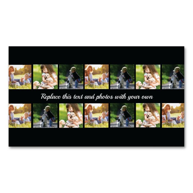 Personalisieren Sie die Collage und die Visitenkar Magnetische Visitenkarte (Vorderseite)