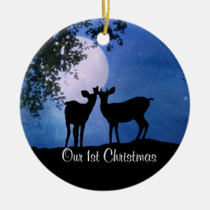 Personalisieren Sie die ersten Weihnachten zusamme Keramik Ornament