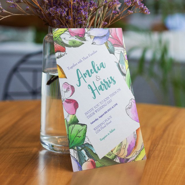 Personalisieren Sie die farbenprächtige Blume Einladung (Von Creator hochgeladen)