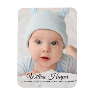 Personalisieren Sie die Geburtserklärung von Foto  Magnet