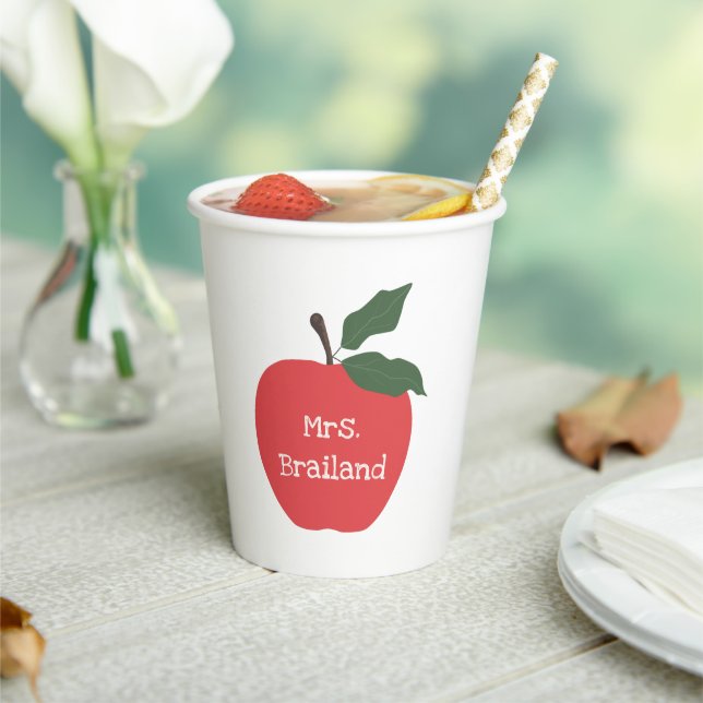 Personalisieren Sie die Geschenke Roter Apfel indi Pappbecher (In Situ)