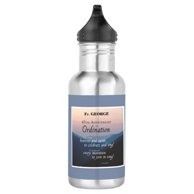 Personalisieren Sie die Glückwunsch der Ordination Edelstahlflasche (Rechts)