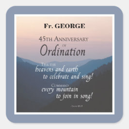 Personalisieren Sie die Glückwunsch der Ordination Quadratischer Aufkleber