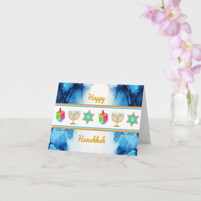 Personalisieren Sie die HAPPY HANUKKAH Grußkarte Karte (Orchidee)