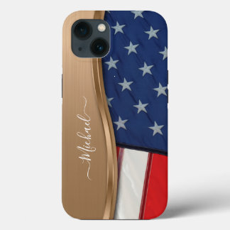 Personalisieren Sie die Imitat der US-Flagge Bronz Case-Mate iPhone Hülle