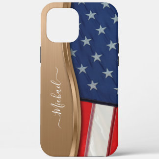 Personalisieren Sie die Imitat der US-Flagge Bronz Case-Mate iPhone Hülle