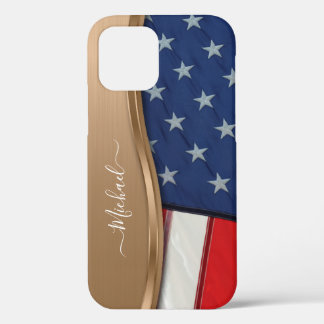 Personalisieren Sie die Imitat der US-Flagge Bronz Case-Mate iPhone Hülle