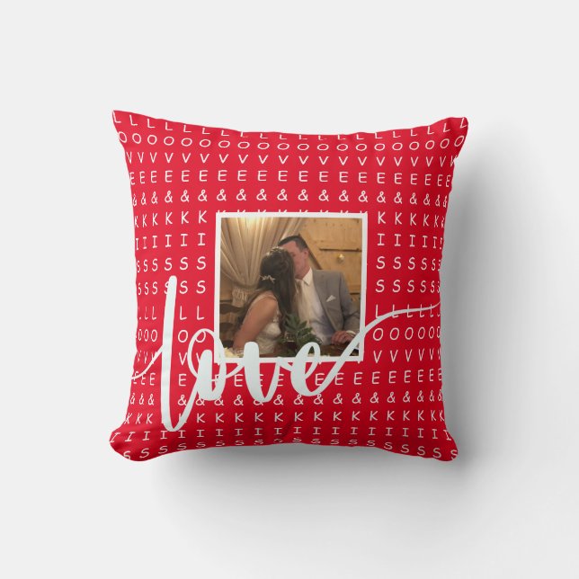 Personalisieren Sie die Liebe der Fotovorlage und  Kissen (Vorderseite)