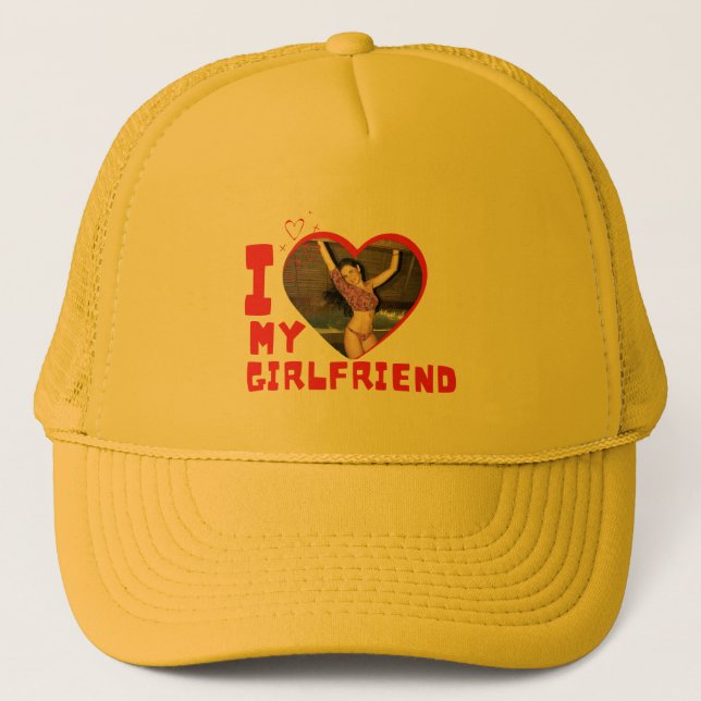 Personalisieren Sie die Liebe meiner Freundin Truckerkappe (Vorderseite)