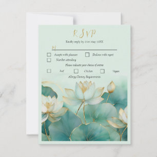 Personalisieren Sie die Lotus-Blume der Antwortkar RSVP Karte