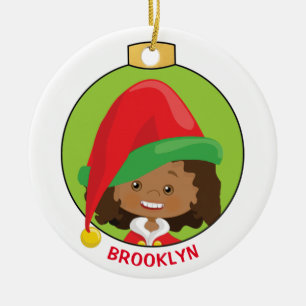 Personalisieren Sie die Multikulturmäuse Elf Keramik Ornament