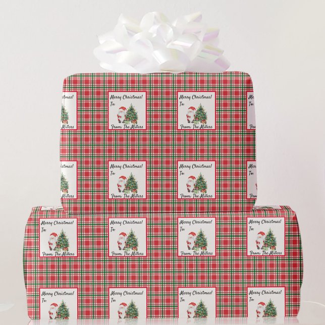 Personalisieren Sie die Namen Weihnachtsrot & Geen Geschenkpapier (Von Creator hochgeladen)
