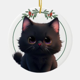 Personalisieren Sie die niedliche Haustierkatze Keramik Ornament