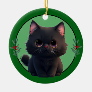 Personalisieren Sie die niedliche Haustierkatze Keramik Ornament