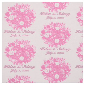 Personalisieren Sie die Rosen des Hochzeitswerkes Stoff