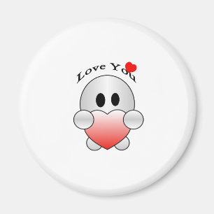 PERSONALISIEREN SIE DIE SÜSSE FIGUR "I LIEBE YOU" MAGNET