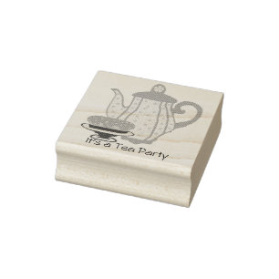 Personalisieren Sie die Tee-Party-Briefmarke Gummistempel