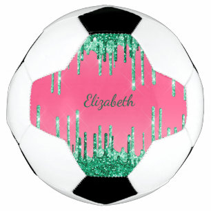 Personalisieren Sie die Tropfen des grünen Glitzer Fußball