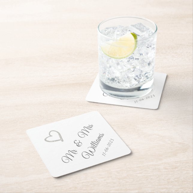 Personalisieren Sie die Untersetzer des Wedding Sq (Vor Ort)